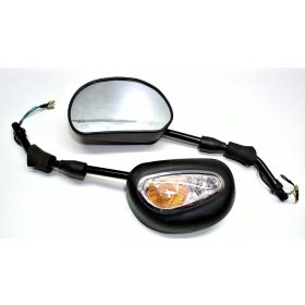 Tükör szett irányjelzős fekete+króm univerzális 10mm