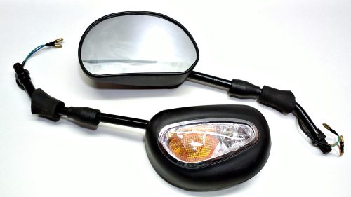 Tükör szett irányjelzős fekete+króm univerzális 10mm