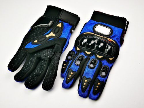 Kesztyű kék protektoros L-es méret