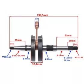 Főtengely Honda DIO ZX / AF34 / AF35 32.5mm