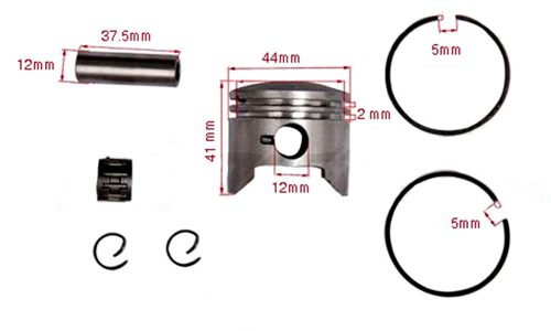 Dugattyúszett + tűgörgő Pocket Bike 44mm 49ccm