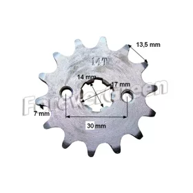 Lánckerék első 428 14 fogas 14/17mm-es tengelyre