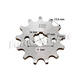 Lánckerék első 428 13 fogas 14/17mm-es tengelyre