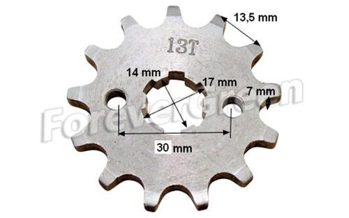 Lánckerék első 428 13 fogas 14/17mm-es tengelyre