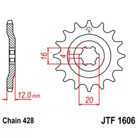 Lánckerék első JTF1606 428 14-fogas
