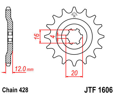 Lánckerék első JTF1606 428 14-fogas