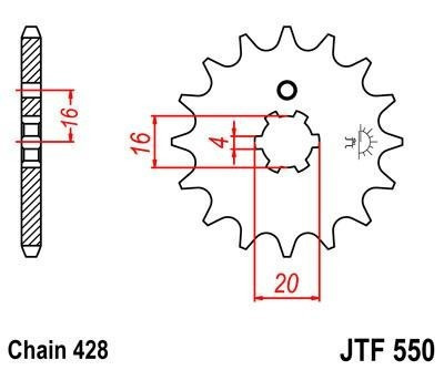 Lánckerék első JTF550 428 15 fogas