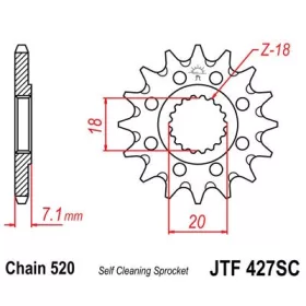 Lánckerék első JTF427SC 520 12 fogas