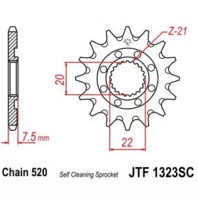Lánckerék első JTF1323SC 520 13 fogas