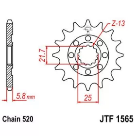 Lánckerék első JTF1565SC 520 13 fogas
