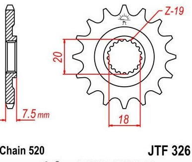 Lánckerék első JTF326 520 13 fogas