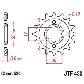 Lánckerék első JTF430 520 13 fogas