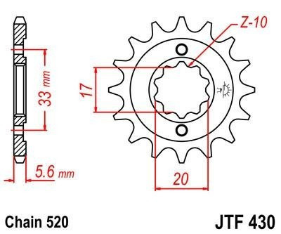 Lánckerék első JTF430 520 13 fogas