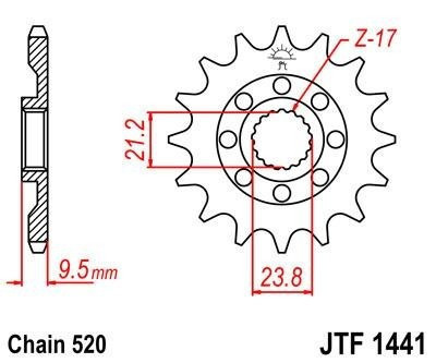 Lánckerék első JTF1441SC 520 14 fogas