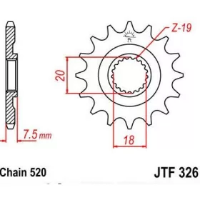 Lánckerék első JTF326 520 14 fogas