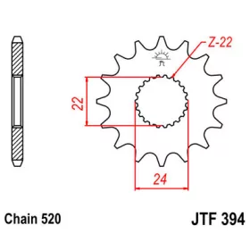 Lánckerék első JTF394 520 14 fogas
