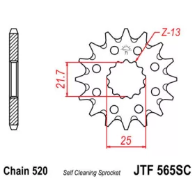 Lánckerék első JTF565SC 520 14 fogas
