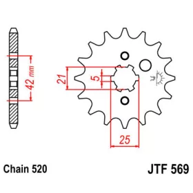 Lánckerék első JTF569 520 14 fogas