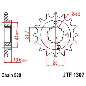 Lánckerék első JTF1307 520 15 fogas