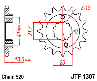 Lánckerék első JTF1307 520 15 fogas