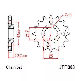Lánckerék első JTF308 520 15 fogas