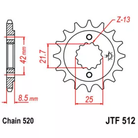 Lánckerék első JTF512 520 15 fogas