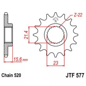 Lánckerék első JTF577 520 15 fogas
