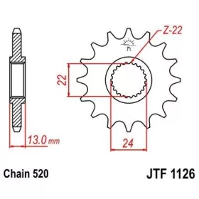 Lánckerék első JTF1126 520 16 fogas