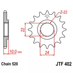 Lánckerék első JTF402 520 16 fogas
