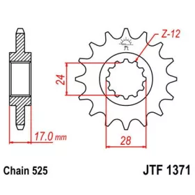 Lánckerék első JTF1371 525 15 fogas