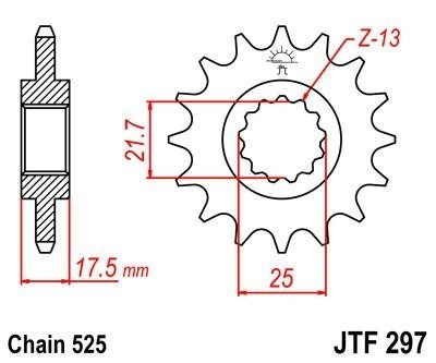 Lánckerék első JTF297 525 15 fogas