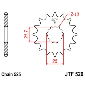 Lánckerék első JTF520 525 16 fogas