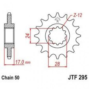 Lánckerék első JTF295 530 15 fogas