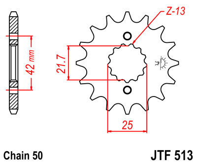 Lánckerék első JTF513 530 15 fogas