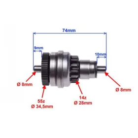 Bendix Aprilia / Derbi / Gilera / Piaggio 50 4T 14/55 fogas