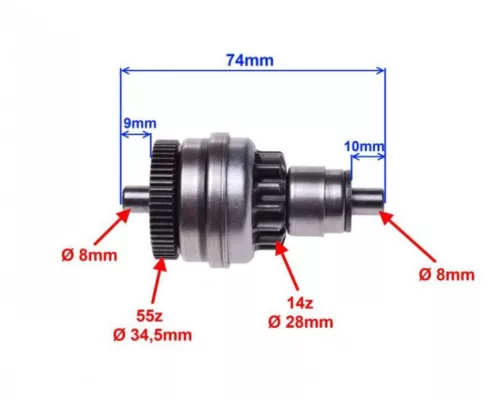 Bendix Aprilia / Derbi / Gilera / Piaggio 50 4T 14/55 fogas