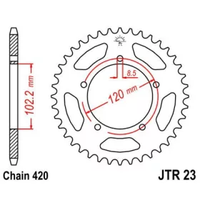 Lánckerék hátsó 420 47 fogas JTR 23.47