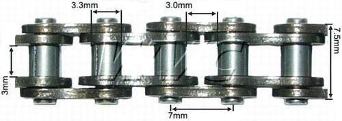 Lánc vékony 25H 87 szemes elektromos robogóhoz / elektromos rollerhez