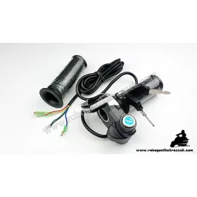   Gázkar töltöttség visszajelzővel és gyújtáskapcsolóval (skálás) - elektromos kerékpárhoz