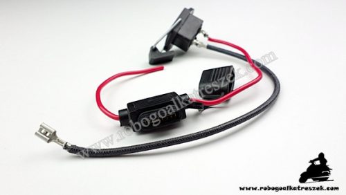 Három pólusú szögletes dugós töltőaljzat biztosíték tartóval - elektromos kerékpárhoz