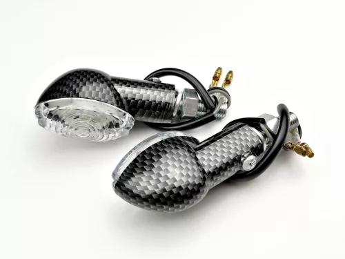 Index szett LED-es karbon ovál áttetsző búrás