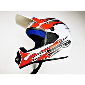 Bukósisak AWINA ENDURO fehér - piros S méret