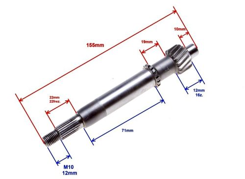 Hátsó tengely (végáttétel) 4T GY6 robogóhoz