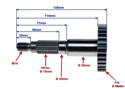 Tengely (végáttétel) Keeway Hurricane