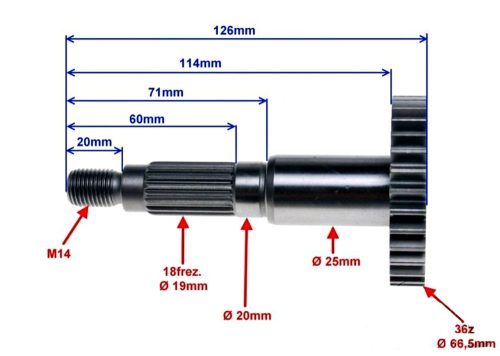 Tengely (végáttétel) Keeway Hurricane tip II.