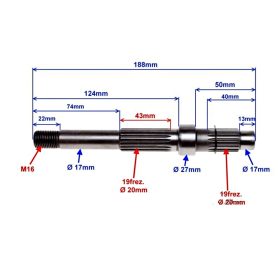 Hásó tengely (végáttétel) 188mm