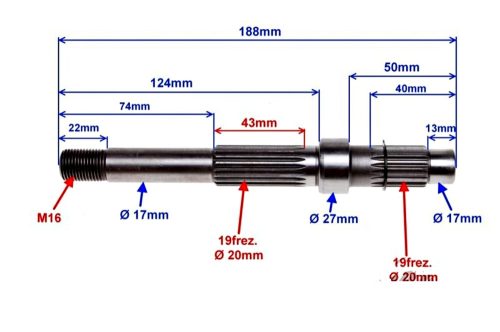 Hásó tengely (végáttétel) 188mm