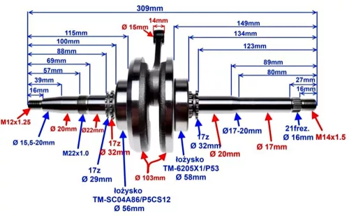 Főtengely 4T GY-6B (GY7) 150cc BN157QMJ