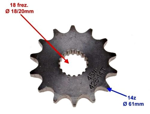 Lánckerék első 428 14 fogas Suzuki GN125