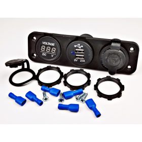   USB töltő aljzat robogóhoz 12V digitális kijelzővel TIP II.